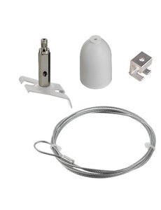 Global Trac Lighting Systems Global Staalkabel ophangset 3 fase rail wit 3 Meter