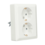 Luxar Luxar Wandcontactdoos Half Opbouw 2-Voudig Geaard Wit