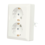Luxar Luxar Wandcontactdoos Half Opbouw 2-Voudig Geaard Wit