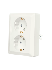 Luxar Wandcontactdoos Half Opbouw 2-Voudig Geaard Wit