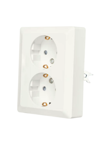 Luxar Wandcontactdoos Half Opbouw 2-Voudig Geaard Wit