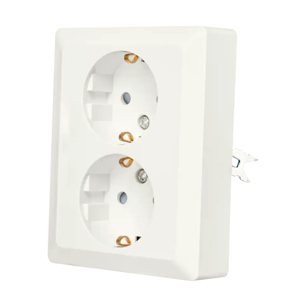 Luxar Luxar Wandcontactdoos Half Opbouw 2-Voudig Geaard Wit