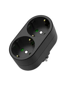 Luxar Verdeelstekker + RA 2V verticaal zwart