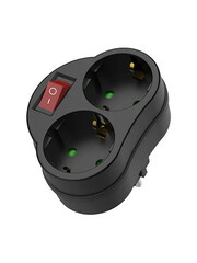 Luxar Doorvoerstekker 2V + RA + schakelaar + controlelamp zwart