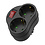 Luxar Doorvoerstekker 2V + RA + schakelaar + controlelamp zwart