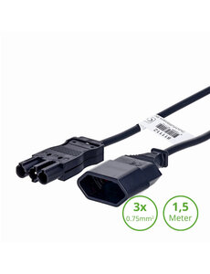 Luxar 3-SWP Verloopsnoer 1.5 Meter Male naar Euro Zwart