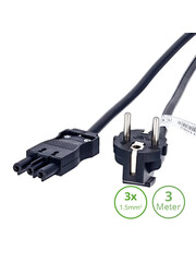 Luxar 3-SWP Netsnoer 3 Meter Female Zwart