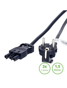 Luxar 3-SWP Netsnoer 1.5 Meter Female Zwart