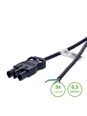 Luxar 3-SWP Aansluitsnoer 0.5 Meter Male Zwart