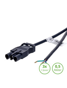 Luxar 3-SWP Aansluitsnoer 0.5 Meter Male Zwart