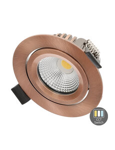 Luxar Varda Slim-Fit LED Inbouwspot IP65 CCT 4/6W Triac Dimbaar Koper