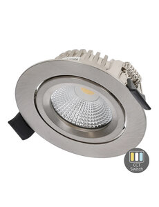 Luxar Slim-Fit LED Inbouwspot IP65 6W Dimbaar CCT-Switch Zilver CRI90