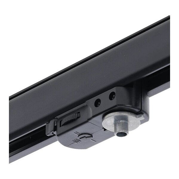 Luxar 3 Fase Rail pendel adapter Zwart 7cm