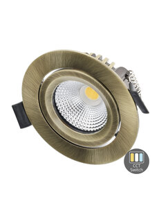 Luxar Slim-Fit LED Inbouwspot IP65 6W Dimbaar CCT-Switch Brons CRI90