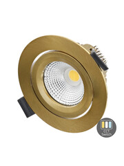 Luxar Slim-Fit LED Inbouwspot IP65 6W Dimbaar CCT-Switch Messing CRI90