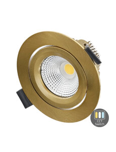 Luxar Slim-Fit LED Inbouwspot IP65 6W Dimbaar CCT-Switch Messing CRI90