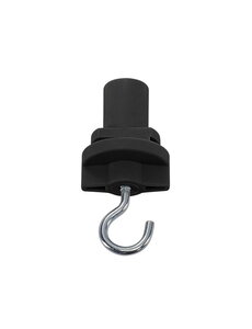 Luxar 3 Fase Rail inzetnippel met haak Zwart