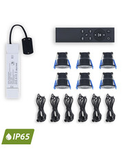 Luxar Inbouwspots Set 6 Stuks 12V IP65 met Afstandsbediening Zwart