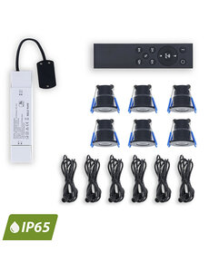 Luxar Inbouwspots Set 6 Stuks 12V IP65 met Afstandsbediening Zwart