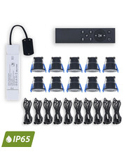Luxar Inbouwspots Set 10 Stuks 12V IP65 met Afstandsbediening Zwart