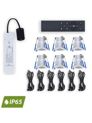 Luxar Inbouwspots Set 6 Stuks 12V IP65 met Afstandsbediening Zilver