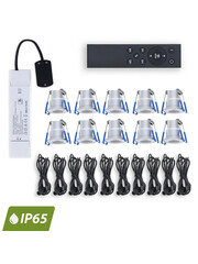 Luxar Inbouwspots Set 10 Stuks 12V IP65 met Afstandsbediening Zilver