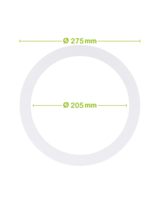 Luxar Verloopring Metaal Ø205-275mm Wit