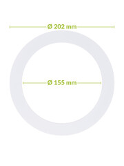 Luxar Verloopring Metaal Ø155-202mm Wit