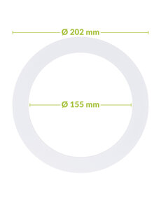 Luxar Verloopring Metaal Ø155-202mm Wit