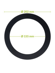 Luxar Verloopring Metaal Ø155-202mm Zwart