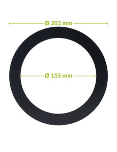 Luxar Verloopring Metaal Ø155-202mm Zwart