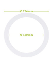Luxar Verloopring Metaal Ø180-224mm Wit