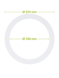 Luxar Verloopring Metaal Ø180-224mm Wit