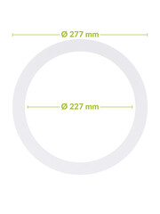 Luxar Verloopring Metaal Ø227-277mm Wit