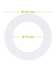 Luxar Verloopring Metaal Ø75-115mm Wit