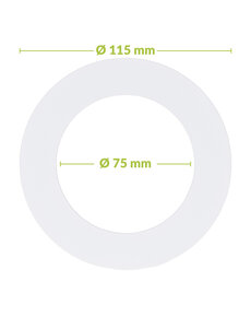 Luxar Verloopring Metaal Ø75-115mm Mat Wit
