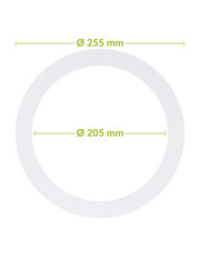 Luxar Verloopring Metaal Ø205-255mm Wit