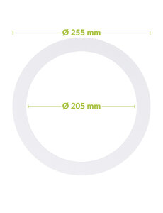 Luxar Verloopring Metaal Ø205-255mm Wit