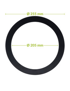 Luxar Verloopring Metaal Ø205-255mm Zwart