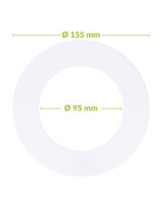Luxar Verloopring Polystyreen Ø95-155mm Wit