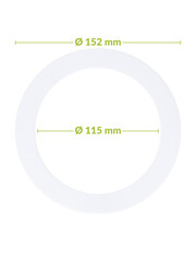 Luxar Verloopring Polystyreen Ø115-152mm Wit