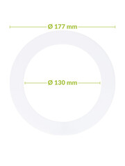Luxar Verloopring Polystyreen Ø130-177mm Wit