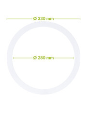 Luxar Verloopring Polystyreen Ø280-330mm Wit