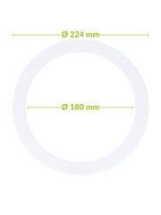 Luxar Verloopring Polystyreen Ø180-224mm Wit