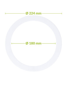 Luxar Verloopring Polystyreen Ø180-224mm Wit