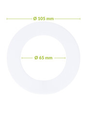 Luxar Verloopring Polystyreen Ø65-105mm Wit