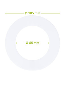 Luxar Verloopring Polystyreen Ø65-105mm Wit