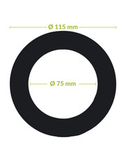 Luxar Verloopring Metaal Ø75-115mm Zwart