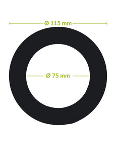 Luxar Verloopring Metaal Ø75-115mm Zwart