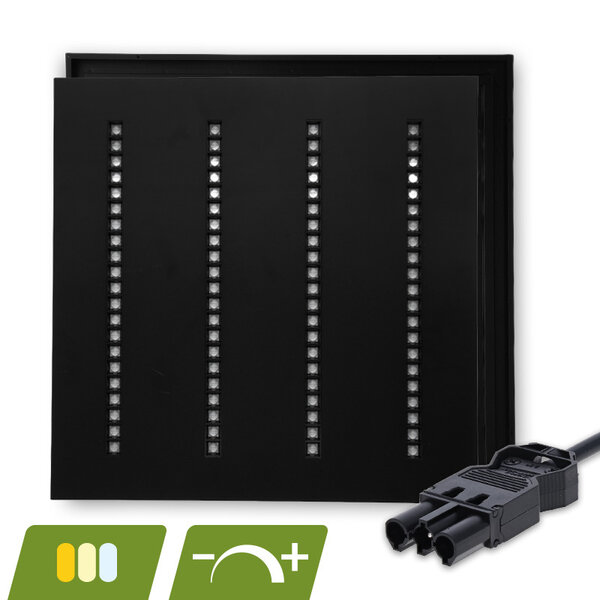 Luxar Luxar Louvre LED Paneel 60x60cm 30W Dimbaar CCT 3-SWP Zwart
